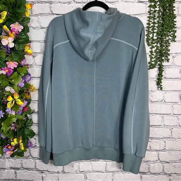 -Athleta Sage Green Hooded Pullover Sweater Size Large - Picture 10 of 15